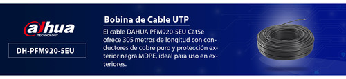 Dahua Pfm920-5eu Bobina Cable Utp 305m Cat 5e 100% Cobre Ext