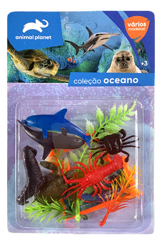 Kit 6 Miniaturas Oceano Fundo Do Mar + 4 Acessórios Sortidos