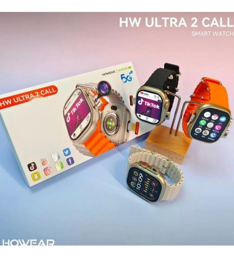 Smartwatch Hw Ultra 2 Call 5g Amoled Camera Chip Wifi 16gb Cinza Preto