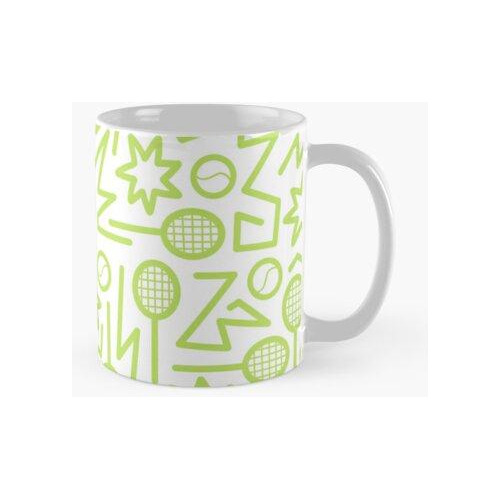 Taza Loco Por El Tenis - Verde Sobre Blanco Calidad Premium