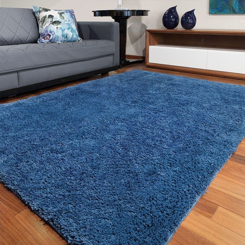 Tapete De Sala/ Quarto Realce 1,50x1,00 Jolitex - Azul