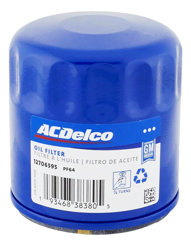 Filtro De Aceite (pf64) Acdelco Malibu 2.0-2.5 2013-2016