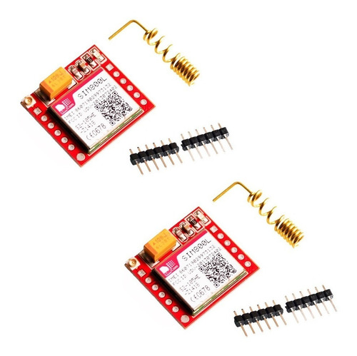 Kit 2x Pcs Módulo Gprs Gsm Sim800l Quad Band  