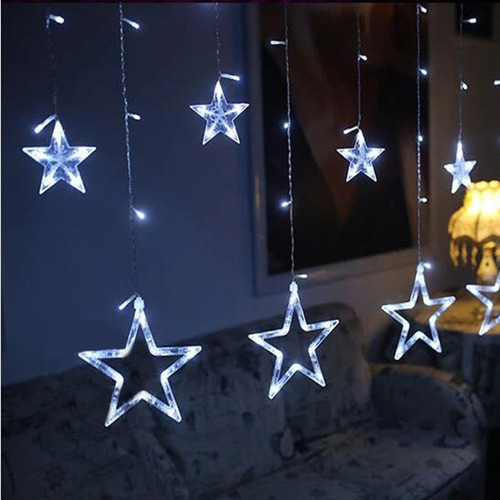 Cortina De Luces Estrellas  Decoración Navidad