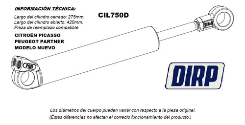 Cilindro Caja De Dirección Peugeot Partner / Citroën Picasso