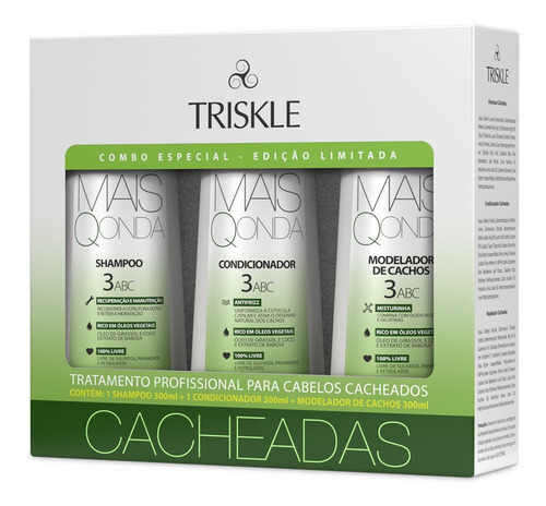 Kit Triskle Shampoo E Condicionador Para Cabelos Cacheados