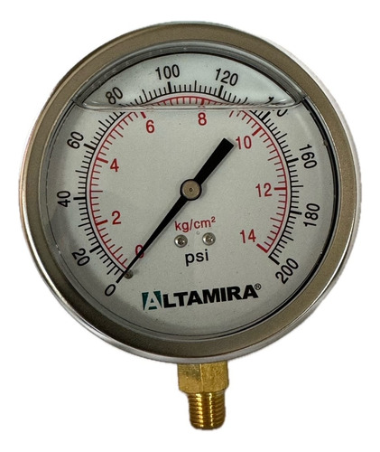 Manómetro Con Glicerina 0-200 Psi Altamira , Man0-200g4