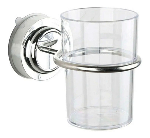 Soporte Vaso Porta Cepillo De Dientes C/ventosa Ac Inox Baño