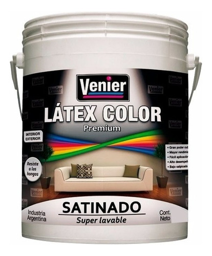  Latex Color Satinado Premium Venier X 4 Lts 