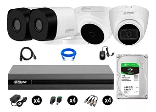 Cámaras Seguridad Kit 4 Dahua Full Hd 1tb 1 Cámara Con Audio