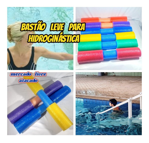 Bastão Leve(de Espaguete) Para Hidroginástica Kit Com 04