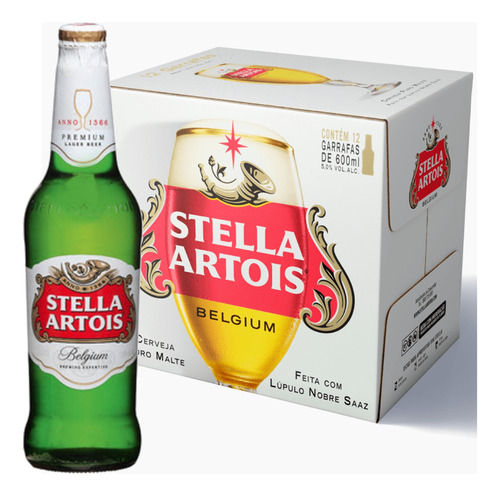 Cerveja Stella Artois Garrafa 600ml (12 Garrafas)