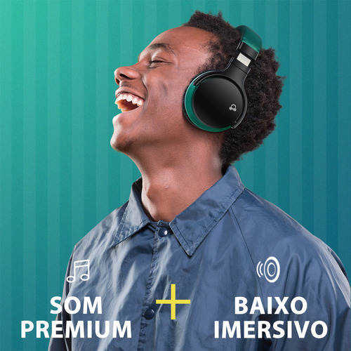 Fones de ouvido Cowin E7C sem fio Bluetooth ANC experiência sem fio confortável peso leve Bluetooth 5.0 microfone para chamadas 30 horas de reprodução para viagens trabalho verde