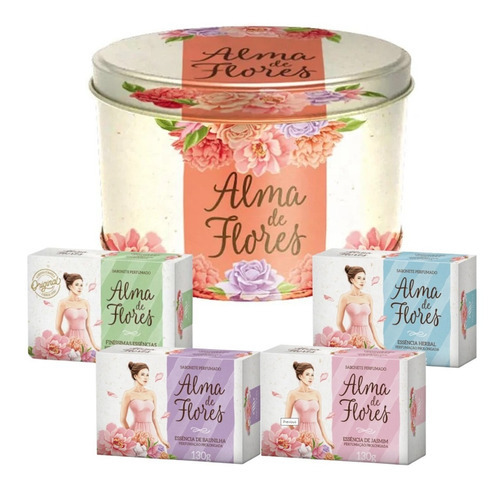 Sabonete Alma De Flores - Lata Presenteável Com 04 Unidades