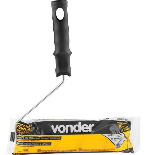 Rolo De Lã Antirrespingo 15cm Com Suporte - Vonder
