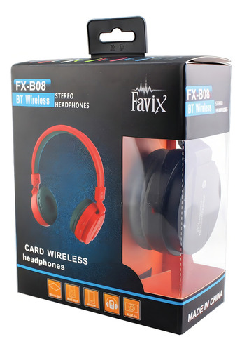 Fone Ouvido Sem Fio Favix B08 Cores Bass Bluetooth Fm Card Cor Preto