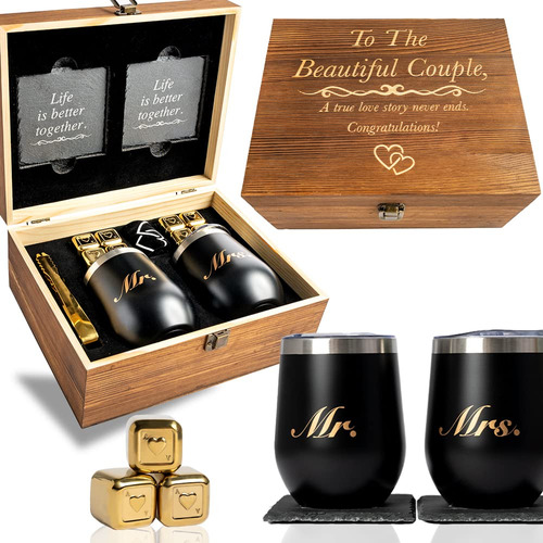 Regalo Compromiso Unico Para Pareja Juego Vaso Vino «to The