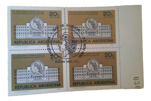 Argentina 25 Años De La Nueva Casa De La Moneda 1970 Gj 1548