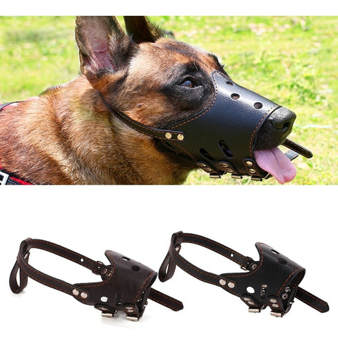 Bozal Muzzle Cuero 3 Hebillas Para Perro Mascota Bakanisimo