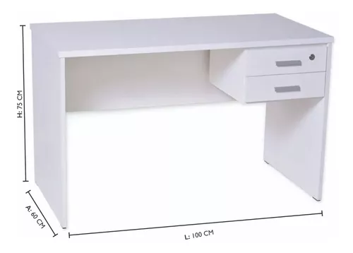 Escritorio 100x60 C/cajonera Y Llave Muebles Para Oficina /c