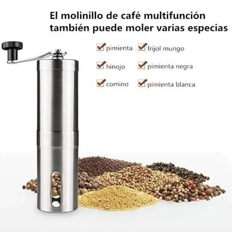 Molinillo De Café Manual Autopropulsado De Acero Inoxidable