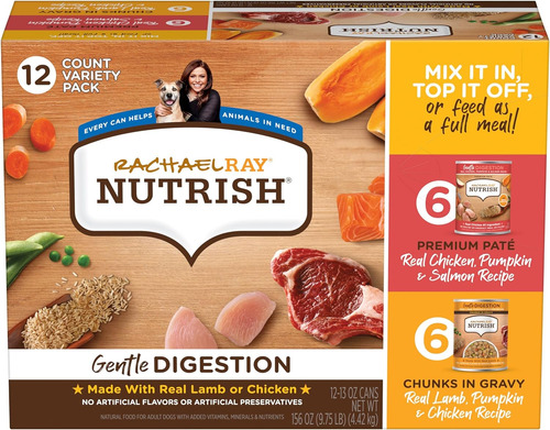 Rachael Ray Nutrish Wet Dog Food, Gentle Digestion Variety P