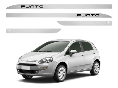 Jogo De Friso Lateral Slim Fiat Punto Prata Bari 2016 2017