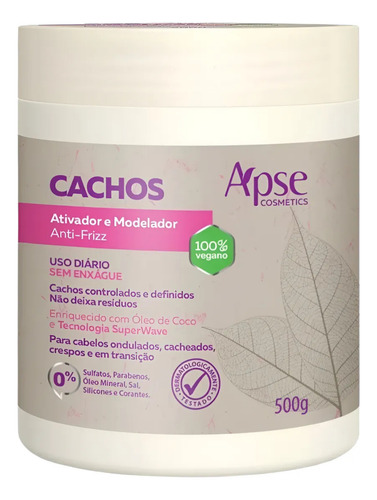 Kit 2x Ativador E Modelador De Cachos Anti Frizz Apse 500g