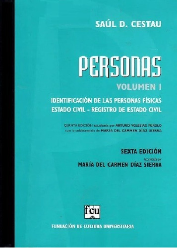 Personas - Saúl Cestau - Volumen 1 - Sexta Edición - Fcu