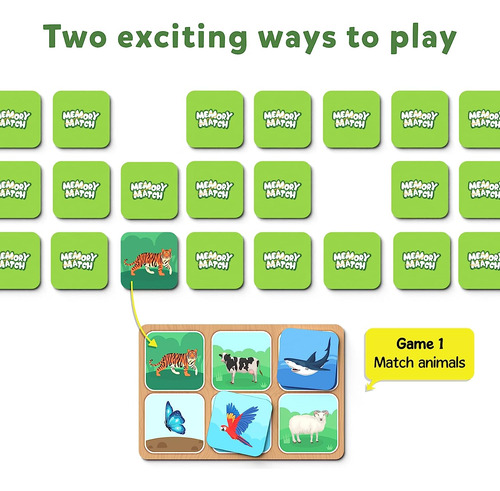 Juego De Mesa Memory Match : Animal Planet