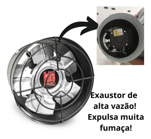 Exaustor 20cm De Parede E Duto Chaminé Churrasqueira Cozinha Menor preço em Exaustor 20cm De Parede E Duto Chaminé Churrasqueira Cozinha