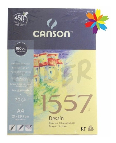 Block Canson A4 1557 Boceto 180g 30 Hojas Fader Barrio Norte