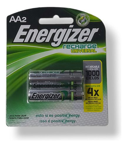 Pilas Recargables AA Energizer Recharge NH15-2000 - Blister 2 Unidades