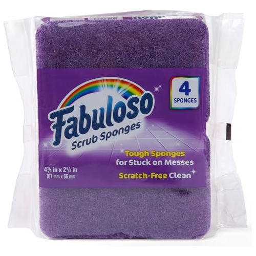 Esponjas Moradas Fabuloso: 4 Unidades