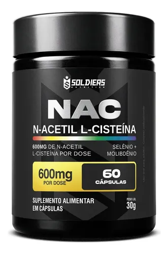 Suplemento Soldiers Nutrition N-Acetil L-Cisteína com Selênio e Molibdênio 60 Cápsulas