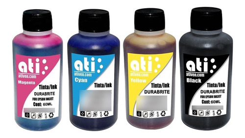 Tinta Ati 60ml Compatible Epson Pack Cmyk