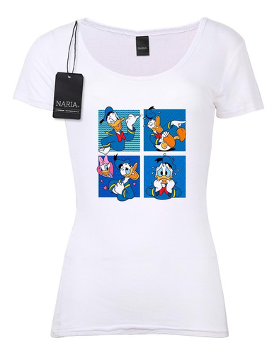 Remera Dama Pato Donald Dibujo Art Logo - Pspd1