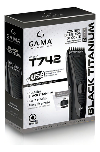 Máquina Peluquería Recargable Profesional Recortadora Pelo Color Negro