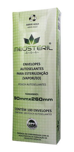 Envelopes Autoselantes Esterilização Com 100un Medstéril