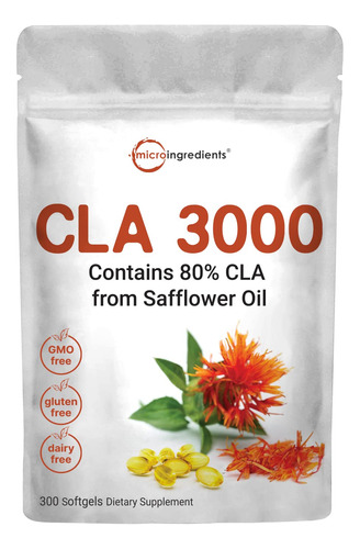 Micro Ingredients Cla Supplements 3000mg Por Porcin | 300 Cp