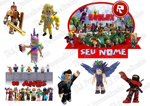 Topo de Bolo Roblox (Topper Personalizado) Decoração Festa