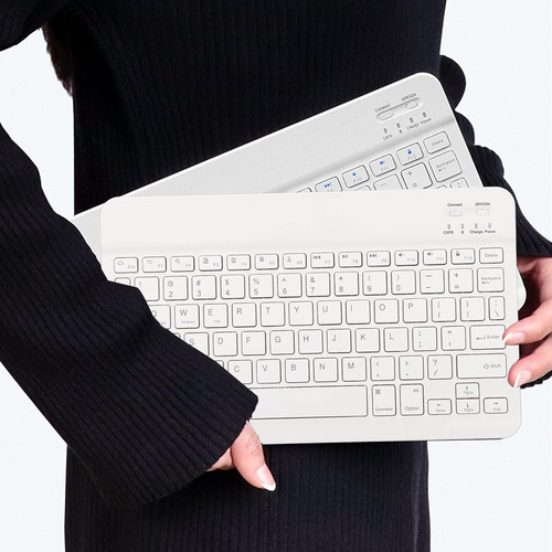 Kits De Mouse Y Tecla Para iPad Tablet Teléfono Bluetooth Blanco Blanco