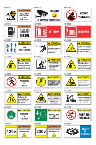 Calcomanías De Seguridad Industrial 10x5cm 25 Pzs. A Elegir