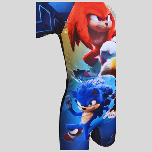 Traje De Baño Niño Completo Playa Sonic Azul Licra G 7-8 Años