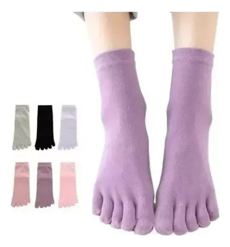 Calcetines De Algodón De Cinco Dedos A Media Pantorrilla Par