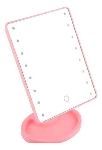Espelho Camarim Para Maquiagem De Mesa Com Led Portátil Já! Cor Da Moldura Rosa