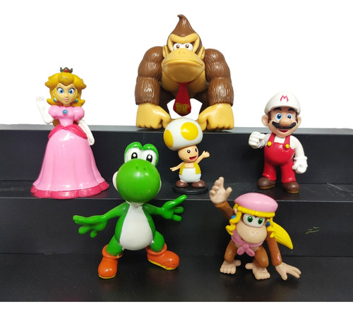 Colección De 6 Figuras Personajes Mario Bros 6cm Sin Caja