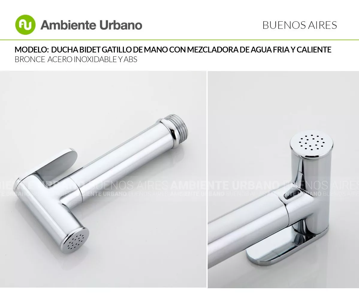 Bidet Manual Ducha Externa Mezcla Agua Fria Caliente Bronce