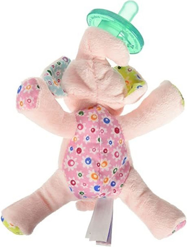 Imagen 2 de 2 de Wubbanub Sujeta Chupón Peluche, Recién Nacido, Elefante Rosa
