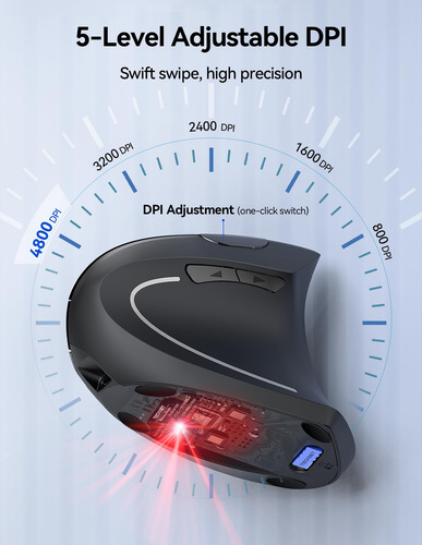 Ratón Tecknet Ergonómico Recargable Vertical Inalámbrico